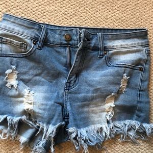 Denim booty shorts